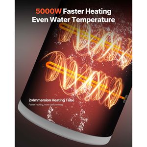 Chauffe-eau électrique à réservoir de 30 gallons, 5000W, avec affichage LED, commande par bouton, sortie supérieure, 240V, chauffe-eau électrique à accumulation - Product Image 3