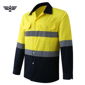 Camiseta Polo de Trabajo de Seguridad Reflectante de Poliéster de Manga Larga para Hombre, Talla Grande, Uniforme Industrial de Alta Visibilidad - Product Image 5