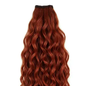Cabello Humano 100% Remy con Ondas Naturales, Rizado Rojizo, Voluminoso y Suave - Product Image 6