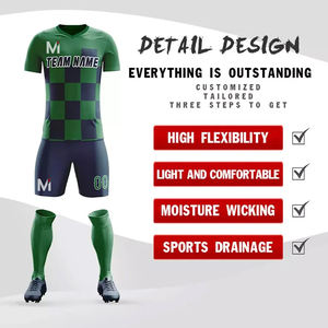 Conjunto de Uniforme de Fútbol Personalizado Premium, Camiseta y Pantalones Cortos Transpirables con Impresión por Transferencia de Calor, Kit Profesional para Equipos, OEM, Tallas Grandes - Product Image 2