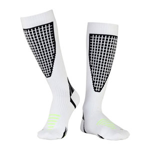 White Crew Athletic <b>Socks</b> With Black Geometric Pattern <b>Breathable</b> Polyester Spandex Basketball Sports <b>Socks</b> For Adults Summer - Product Image 4