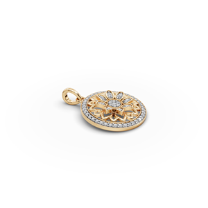Lotus Floral Lab-Grown Gold Pendant with Diamond Elegant Charm <b>Necklace</b> - Product Image 5