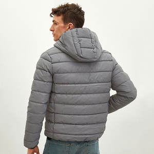 Men's Winter Woolen Puffer <b>Jacket</b> New Fashion Plus Size Eco-Friendly Warm Windproof Hooded Coat Zipper Closure Breathable - Product Image 5