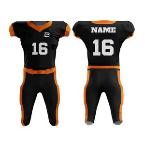 Uniforme de Fútbol Americano, Jersey Negro y Naranja con el Número 16 - Product Image 1