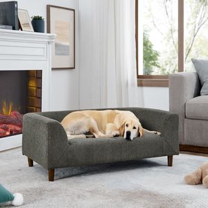 Divano Moderno Rettangolare per Animali Domestici con Schienale e Braccioli, Cuscino Morbido e Confortevole per Cani di Piccola e Media Taglia, Elegante Arredamento per Soggiorno - Product Image 1