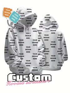 Customized Photo/Logo Men's Fleece Pullover Hoodie Full-Body Printed Cartoon Pattern Eco-Friendly Multi-Color Options Soft - Product Image 5