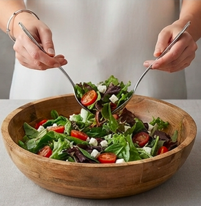 Royal Quality Stainless Steel Signature Salad <b>Server</b> With Glossy Silver Polished Kitchenware For Household Restaurants Cafe - Product Image 5