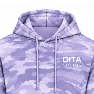 Sweat à capuche décontracté pour homme, camouflage lavande, personnalisé, avec poche frontale et poignets côtelés, style sportif - Product Image 3