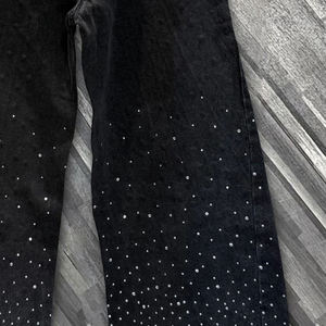 Jean droit vintage taille haute personnalisé pour homme, imprimé animalier floral, 100 % coton écologique, délavage foncé, pantalon en denim pour soirée d'automne - Product Image 5
