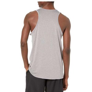 Camiseta sin mangas de punto gris liso con cuello redondo para hombre, chaleco informal transpirable para entrenamiento y fitness de verano - Product Image 3