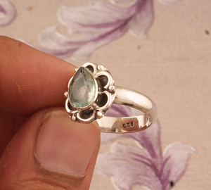 Anillo de Plata de Ley 925 con Engaste de Bisel y Par de Gemas de Topacio Azul Natural para Boda, Aniversario o Fiesta, Venta al por Mayor - Product Image 5