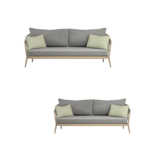 Canapé de jardin minimaliste en rotin de teck mobilier d'extérieur à deux places meubles de jardin en rotin et loisirs meilleur endroit en rotin - Product Image 6