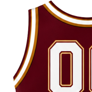 Haut court de cheerleading sans manches pour femme, col en V, couleur bordeaux et or blanc, pour performance athlétique, uniforme d'équipe de cheerleading, compétition - Product Image 4