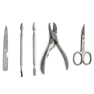Wholesale 5-Piece Manicure Set with Beautiful Leather <b>Case</b> Stainless Steel <b>Nail</b> Care Tools Private Label Manicure Kit in Box - Product Image 6