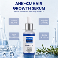 EKBER Maßgeschneidertes Blaues Kupferpeptid AHK-Cu Serum Haarwuchsserum AHK-Cu Haarwuchsöl Anti-Haarausfall-Behandlung für Frauen & Männer