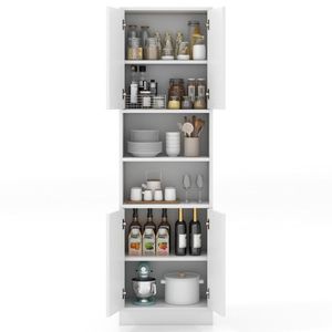 Armadio da Cucina Alto 75 Pollici con Ante e Ripiani, Elegante Credenza per Organizzazione e Stoccaggio - Product Image 4