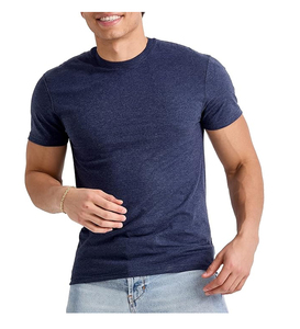 Fabricants de chemises OEM, sur mesure, 100% coton, manches courtes, col rond, décontracté, respirant, séchage rapide, coupe régulière, fitness pour hommes - Product Image 2