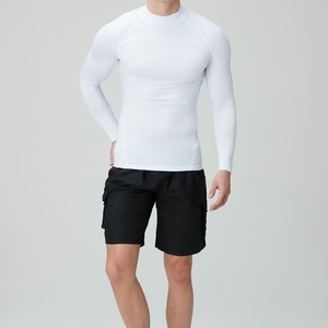 Haut de sport athlétique unisexe Tesla à manches longues, respirant, 180g, anti-UV, blanc, séchage rapide, sans coutures - Product Image 3