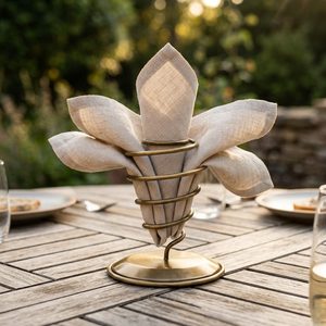 Antique Brass Open Spiral Chakra Napkin Holder Handmade 12 cm <b>Iron</b> Ring for Home Decor Hotels and Weddings Table Gift - Product Image 2