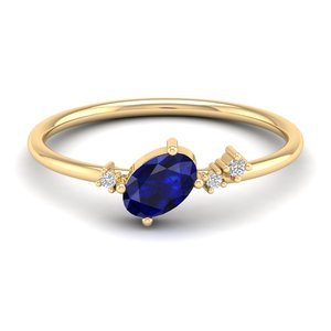 REYES Luxury Oval Cut 0.5Ct Blue Sapphire Gemstone <b>Rings</b> in 925 Sterling <b>Silver</b> Moissanite Engagement <b>Ring</b> <b>Statement</b> Jewelry - Product Image 6