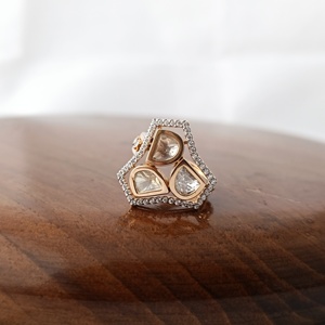 18ct Gold Pear Cut Cubic Zirconia Cluster Halo <b>Ring</b> for Women Luxury Geometric <b>Statement</b> Design Wedding Party Fine Jewelry Gift - Product Image 3