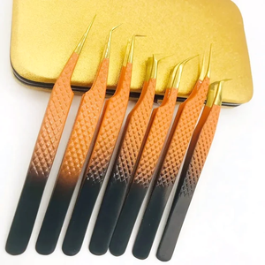 Pince à cils en fibre avec logo personnalisé, pince à cils Nano Grip 45 pour extension de cils, pince à cils avec logo personnalisé - Product Image 1