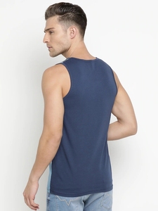 Camiseta sin mangas con estampado de patchwork para hombre, cuello redondo, informal, transpirable, ligera, de poliéster, para deporte. - Product Image 4