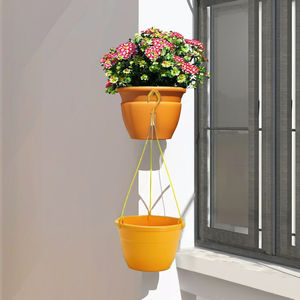 Pots de plantes suspendus en plastique 7 pouces Écologiques Légers Durables Fabriqués en Inde Jardin quotidien Balcon Intérieur Extérieur Fleur - Product Image 1