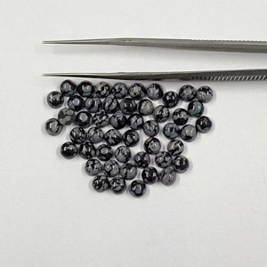 10mm Natural Snowflake Obsidian Flatback Round Cabochon AAA High Quality Gemstones For Jewelry Making Bracelet <b>Ring</b> Necklace DIY - Product Image 2