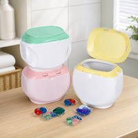 Pot vide en plastique PET avec bouchon à vis pour capsules de lessive, perles de lavage, emballage de marque privée