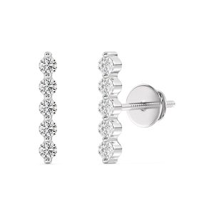 Pendientes de barra larga con diamantes cultivados en laboratorio - Product Image 3
