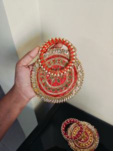 Monederos pequeños ecológicos con asa y parche de Gota para boda, Ramadán, recuerdo de boda india para damas de honor, Mehndi, Haldi, Sangeet - Product Image 3