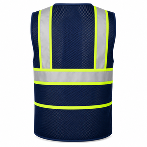 High Visibility Safety Workwear Vest with Multi-Pockets Reflective Strips Breathable Mesh Construction Gear - Product Image 3