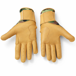 Guantes de Béisbol de Alto Rendimiento, Transpirables, Cómodos, con Puño Largo, Diseño de Camuflaje, Duraderos, de Cuero Genuino para Adultos, Ambidiestros, con Velcro - Product Image 5
