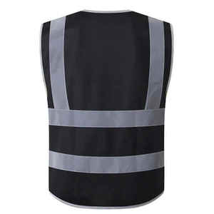 Gilet de sécurité réfléchissant réversible décontracté pour homme avec poches, tissu respirant à séchage rapide, vêtement d'extérieur d'été, col en V - Product Image 3