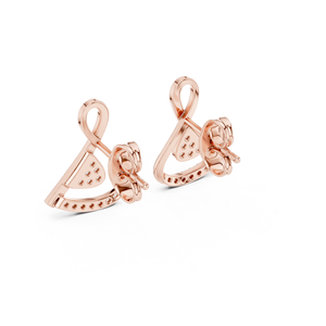 Juego de pendientes de diamantes cultivados en laboratorio, únicos, en oro rosa de 18 quilates, para compromiso, boda, fiesta, evento, regalo de San Valentín, uso diario para mujer - Product Image 2