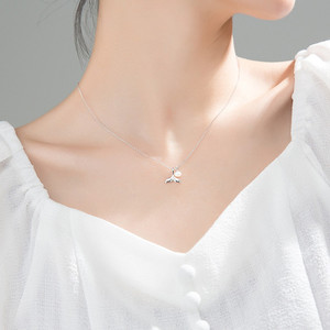 2023 Minimalist Fashion 925 Sterling Silver Mermaid Pearl Pendant <strong>Mother</strong> and <strong>Daughter</strong> <strong>Jewellery</strong> Short Necklace Women - Product Image 2