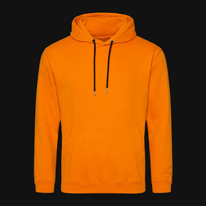 Men's Solid Black <b>Hooded</b> <b>Fleece</b> Sweatshirt Regular Fit Casual Autumn Wear Pocket Design Knitted Fabric - Product Image 5