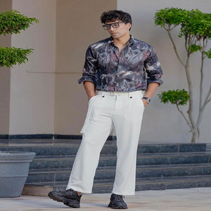 Chemise boutonnée décontractée à rayures en coton pour hommes, manches courtes à revers, conception respirante pour les vacances d'été quotidiennes, anti-rides - Product Image 5