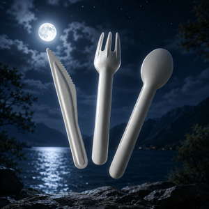 Cuillère écologique en papier de 155 mm pour desserts glacés, coupes glacées, cafés et boissons froides, idéale pour les crèmeries et les yaourtières - Product Image 1