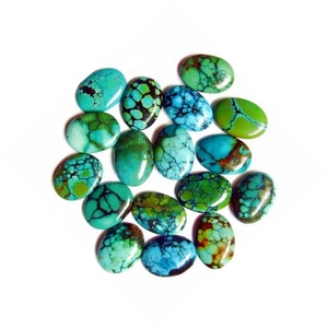 <span class=keywords><strong>Pietre</strong></span> <span class=keywords><strong>Preziose</strong></span> Naturali Turchese Ovale Cabochon 9x11mm Certificato GIA Spiderweb-Kingman Venduto Singolarmente - Product Image 5