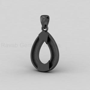 Pendentif breloque en argent sterling 925, forme poire 16x22mm, avec sertissage vierge pour cendres et crin de cheval, pour la création de bijoux commémoratifs et de souvenirs DIY - Product Image 6