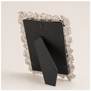 Luxury Silver Ginkgo Leaf <b>Metal</b> Photo <b>Frame</b> Creative Style Textured Flower Edge <b>Picture</b> <b>Frames</b> for Modern Home Desktop - Product Image 3