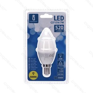 Ampoule LED C37 E14 7W 520 Lumen 3000K Lumière Chaude Effet Mat Effilé - Product Image 1