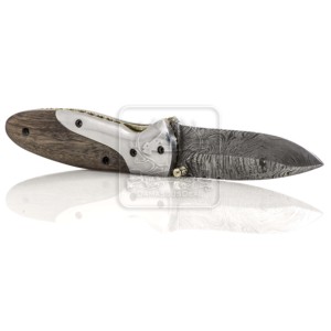 Handmade Damascus Steel Folding Knife DD-FK-502 Rosewood Handle Drop Point Hunting Knife 180mm Damascus <b>Deal</b> - Product Image 3