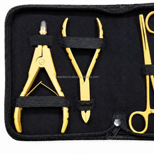Pro Gold High Quality Pink Stainless Steel Body <b>Piercing</b> Tool <b>Kit</b> Durable Tattoo and Permanent Makeup Instrument Set - Product Image 2
