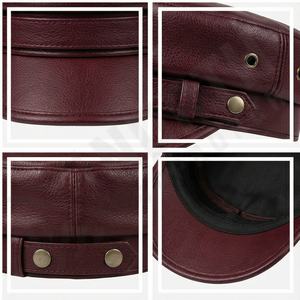 Peaked Cap <b>Leather</b> Cabbie Chauffeur <b>Hat</b> Train Conductor Coachman Railway Gatekeeper Chauffer Cabby Trucker <b>Hat</b> - Product Image 4