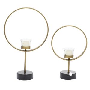 Contemporary Gold Metal Set of 2 Candle <b>Holders</b> Iron Tabletop <b>Tealight</b> <b>Holder</b> Set Direct Factory Price Wholesaler Made In India - Product Image 1