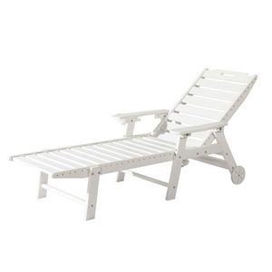 Tumbona Ajustable Blanca de HDPE con Respaldo, 195*75.5*33cm, Cama para Descansar con Características de Confort - Product Image 5