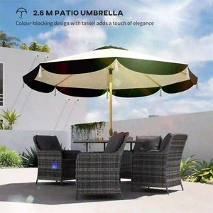 Ombrellone da Esterno Elegance da 2,7 m (8,7FT) con Protezione UPF 50+, 8 Stecche, Beige, per Hotel, Giardino e Spiaggia, Base da 2,7 m - Product Image 5